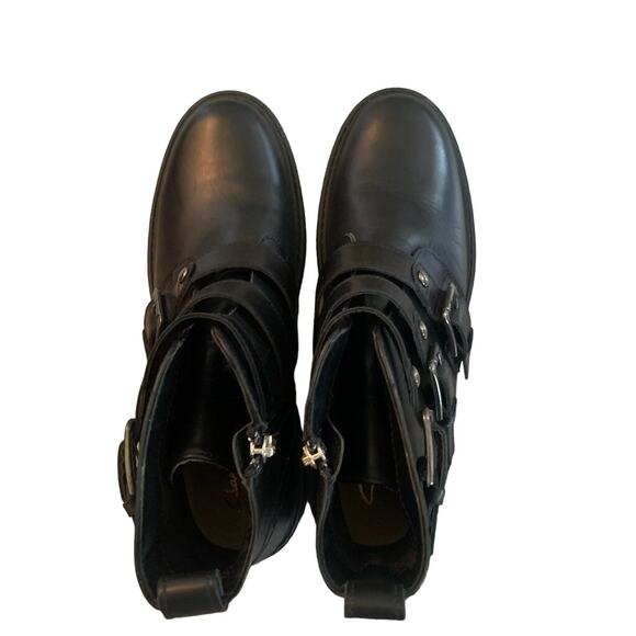 NEW CLARKS ORINOCO2 WOMEN'S BLACK LEATHER STUD BOOTS 9 - Picture 10 of 13